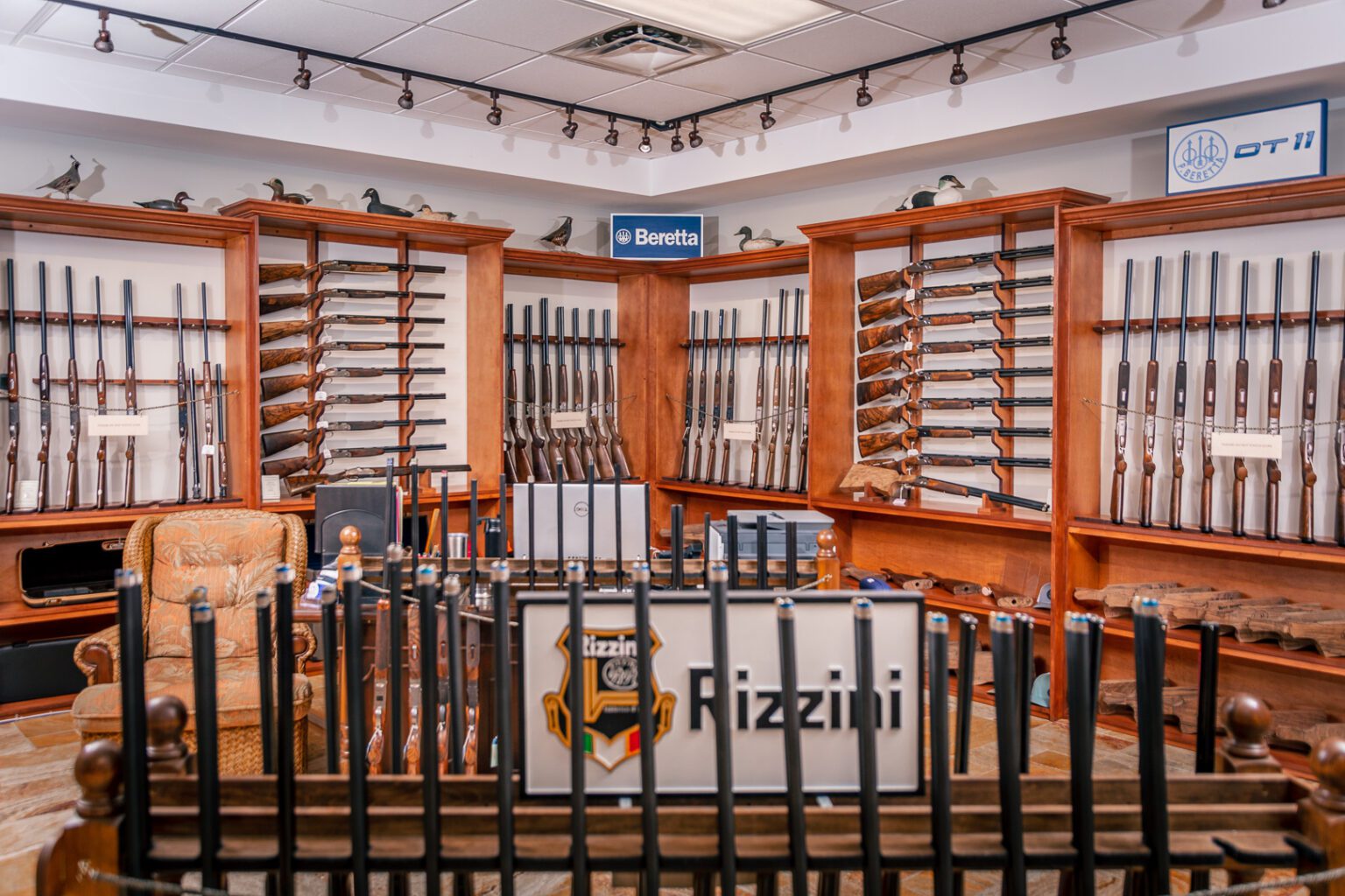 image of Rizzini shotguns in the Cole Gunsmithing showroom