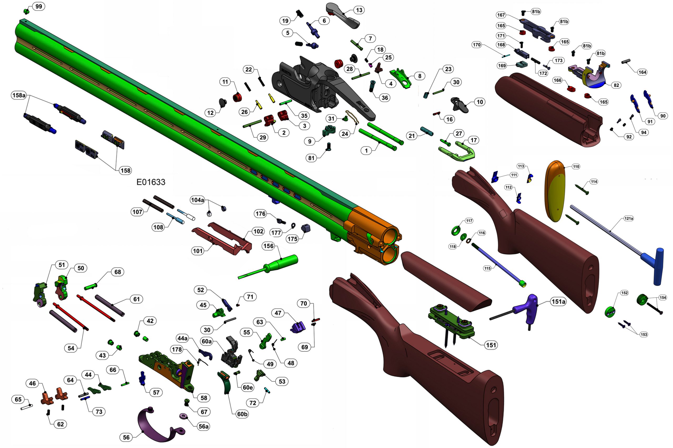 Picture of Beretta Shotgun Parts schematic