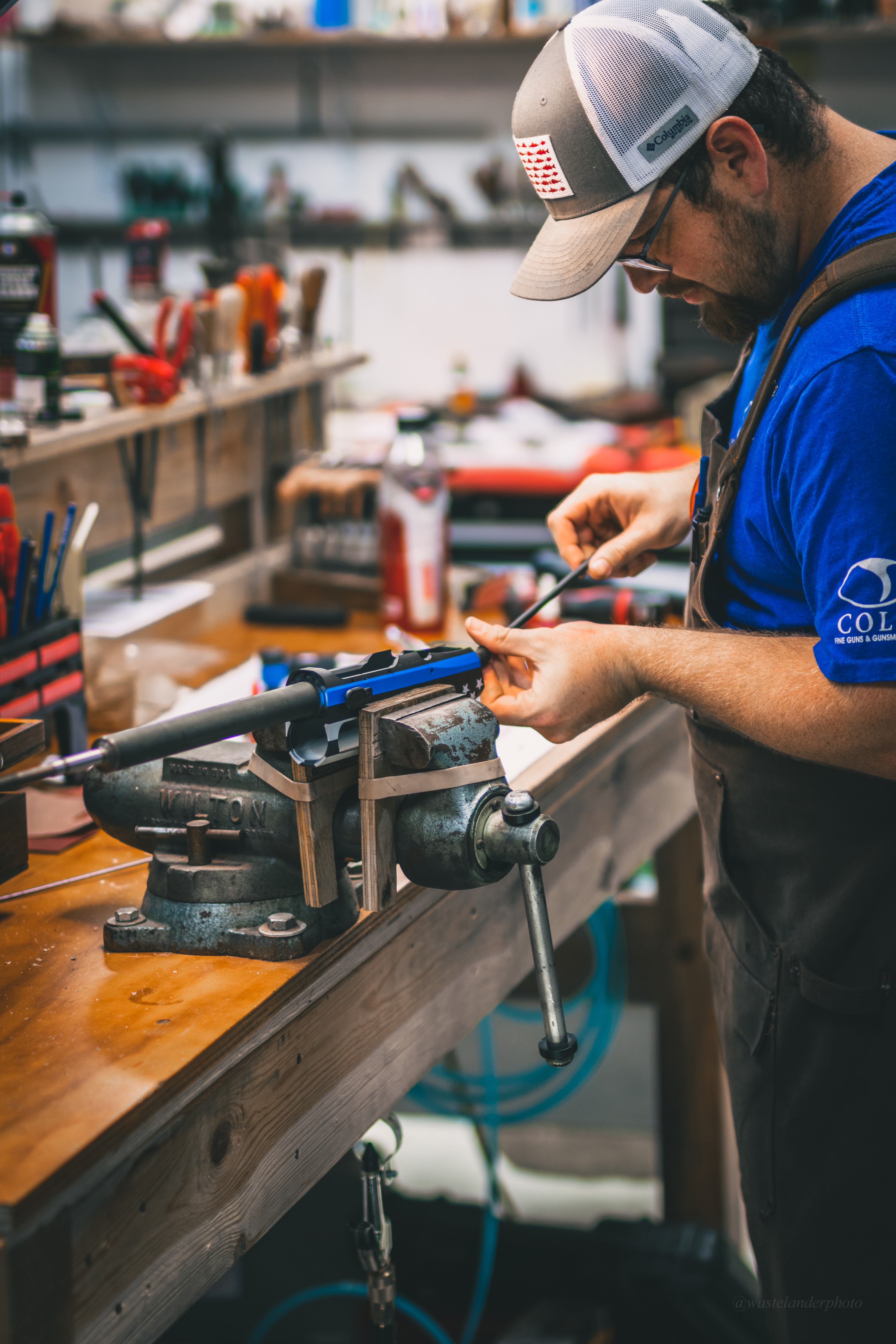 Image of Gunsmith Casey building a Beretta A400 Cole Pro