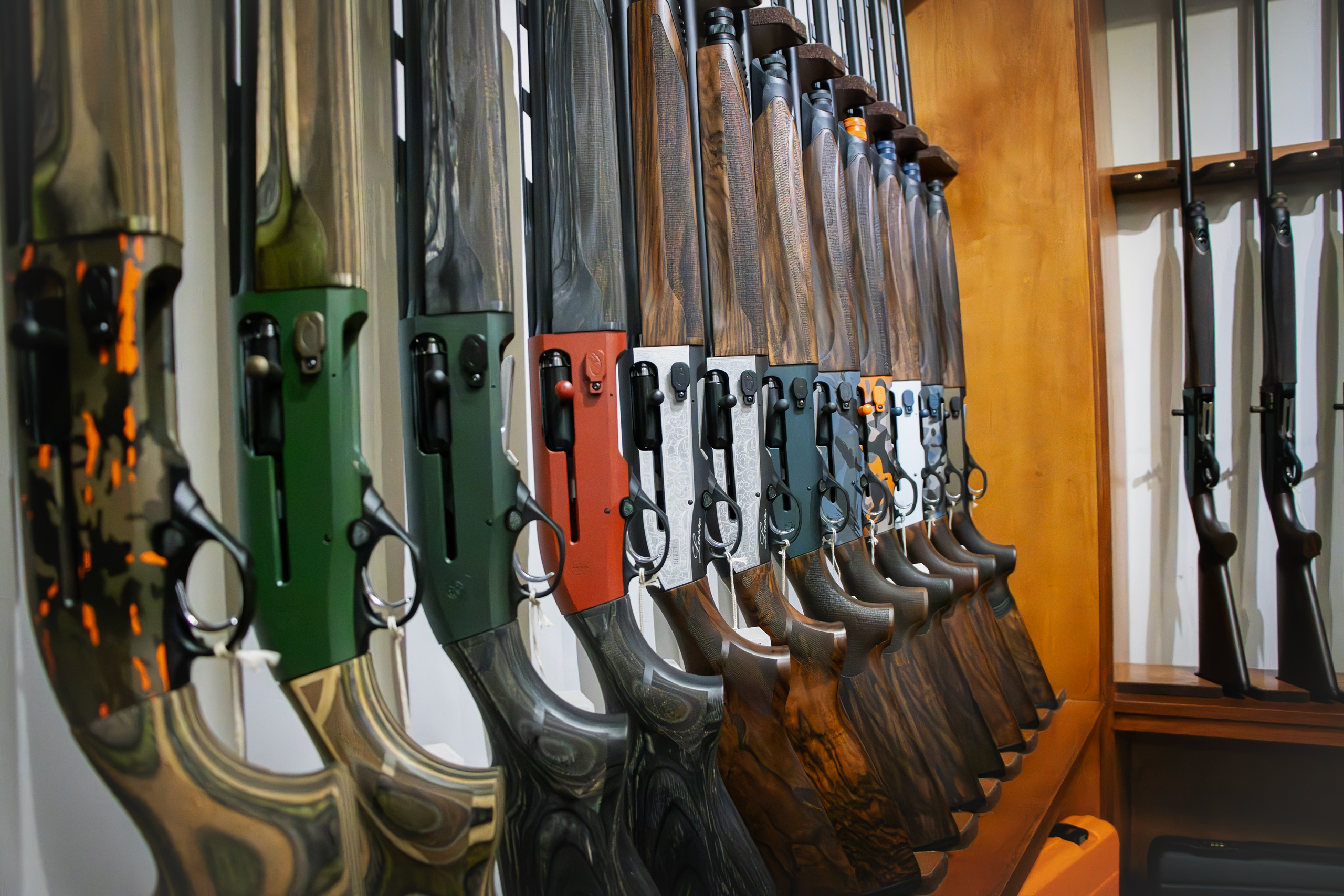 Picture of large variety of Beretta Shotguns in the Cole Gunsmithing Showroom